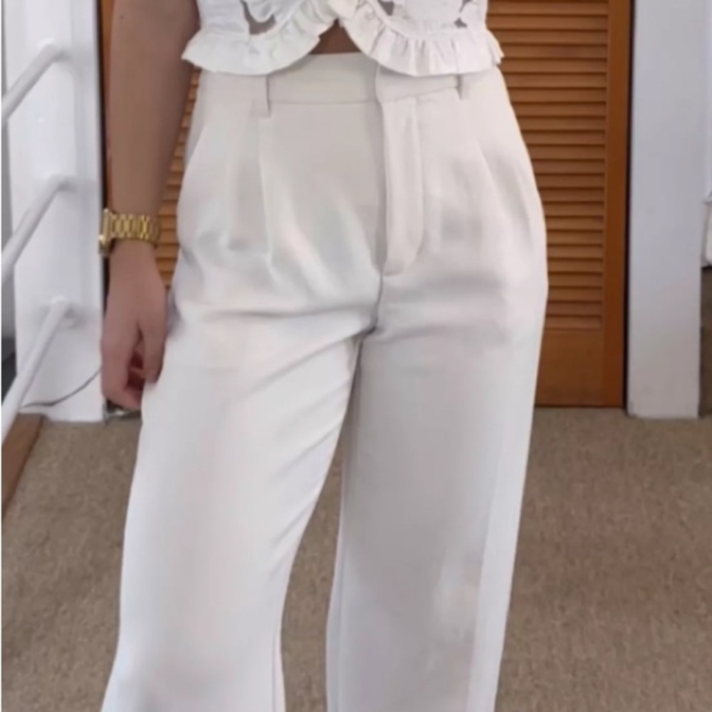 White Linen Effortless Pants